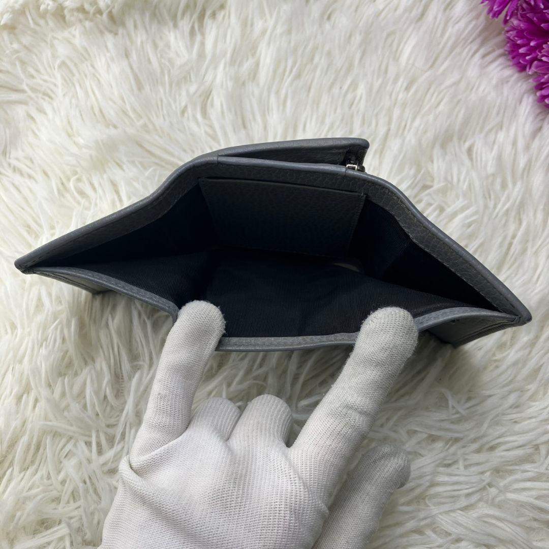 【✨現行品✨】グッチ　ggマーモント 三つ折り財布　グレー