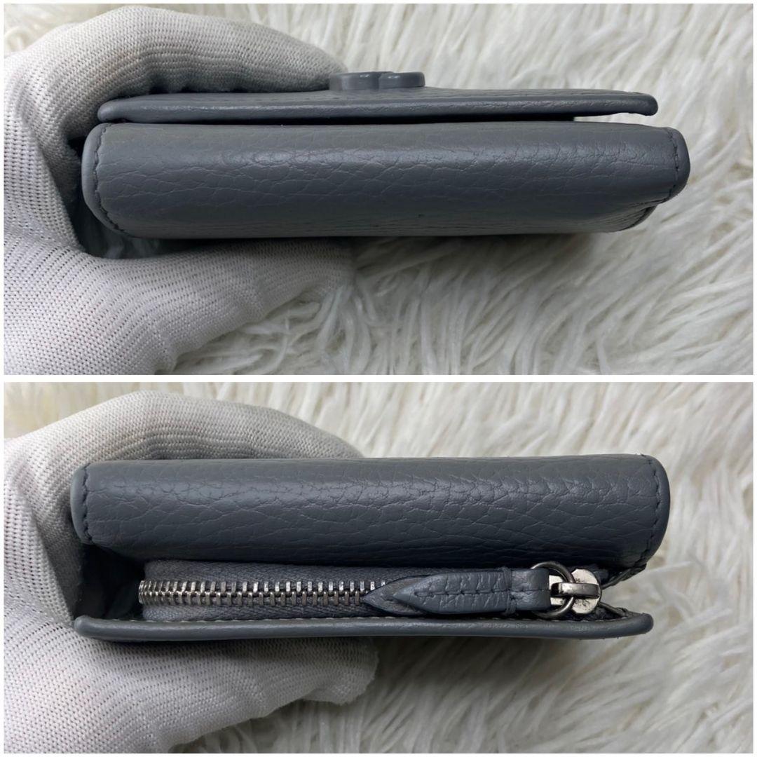 【✨現行品✨】グッチ　ggマーモント 三つ折り財布　グレー