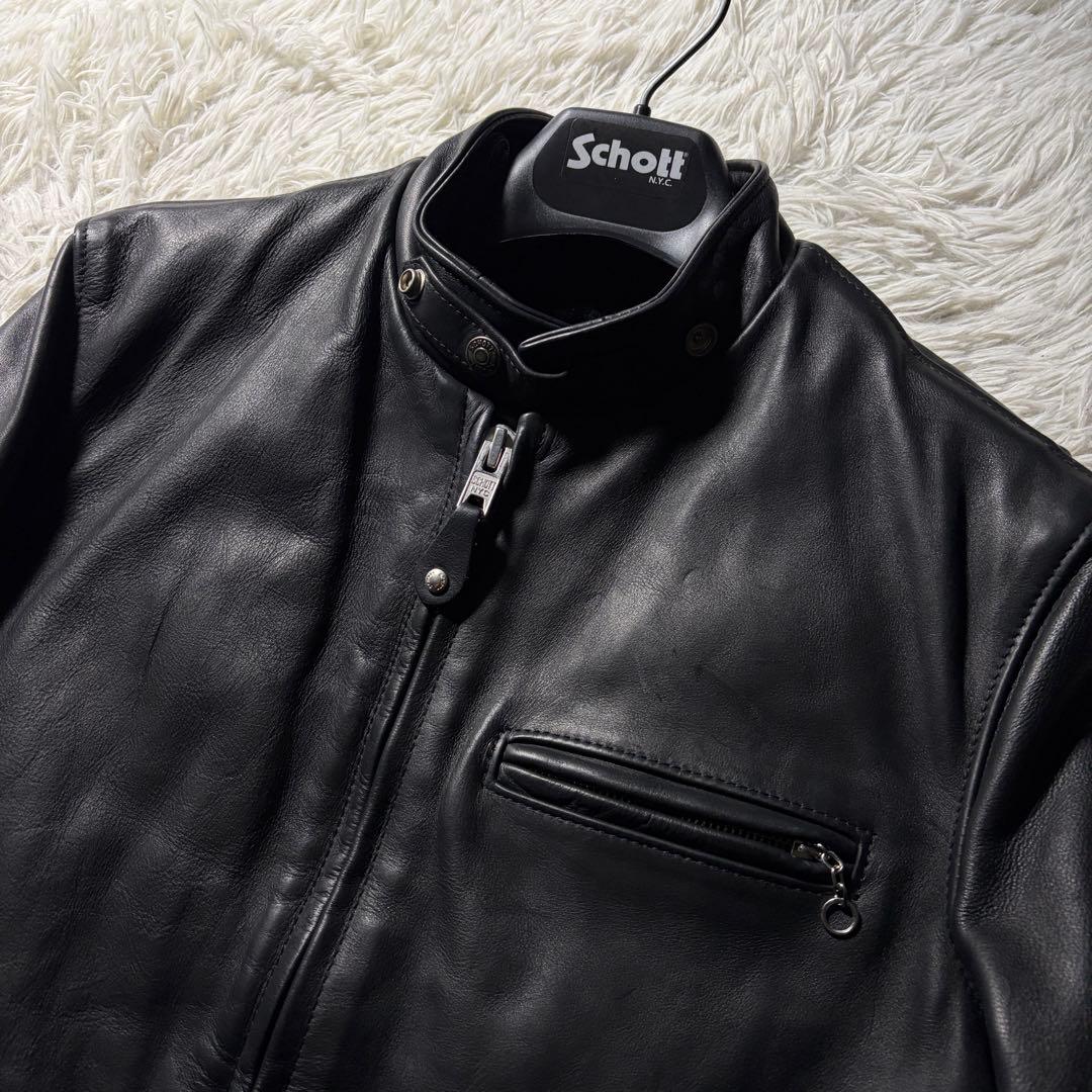 美品/希少モデル■schott ライダースジャケット 141 本革　黒　38