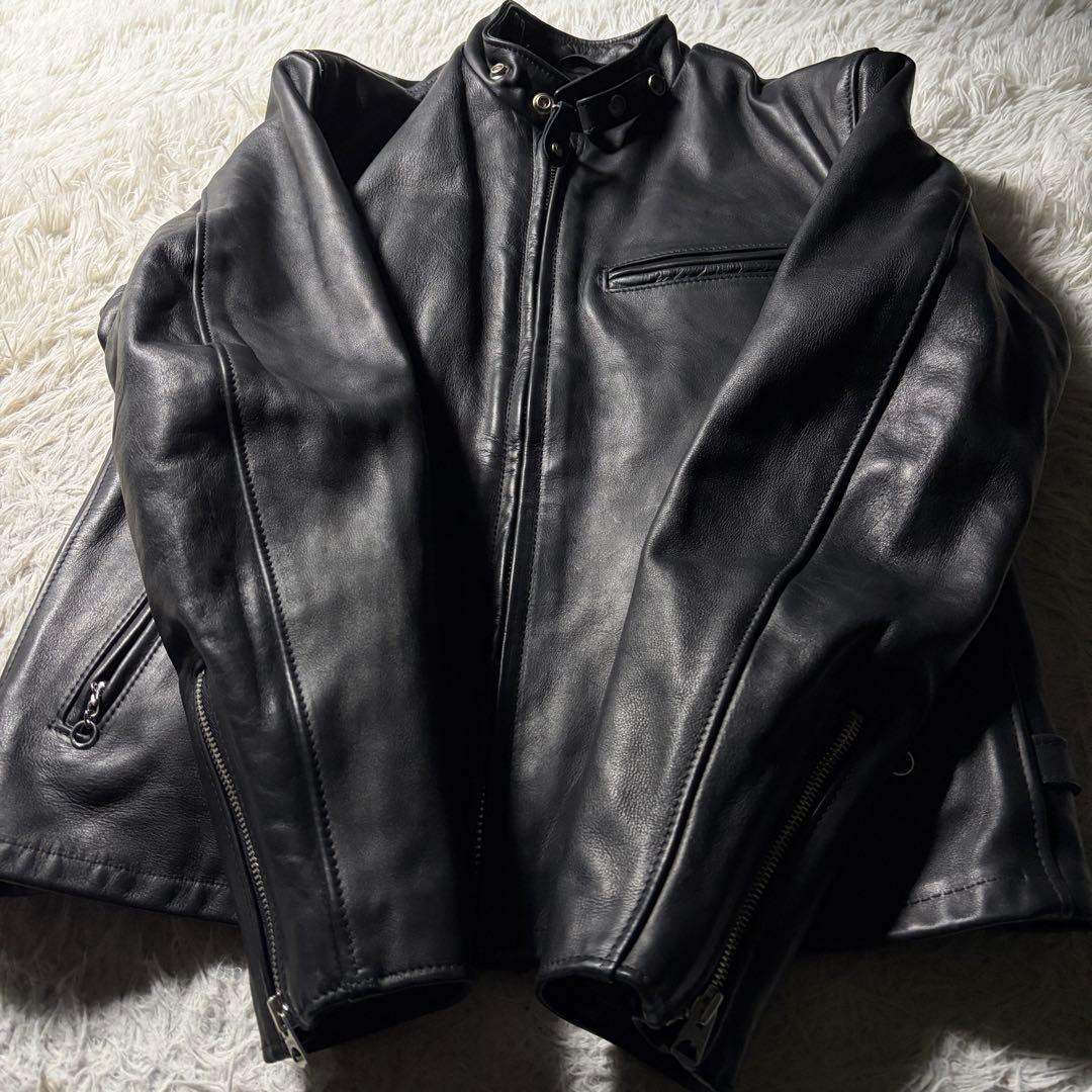 美品/希少モデル■schott ライダースジャケット 141 本革　黒　38