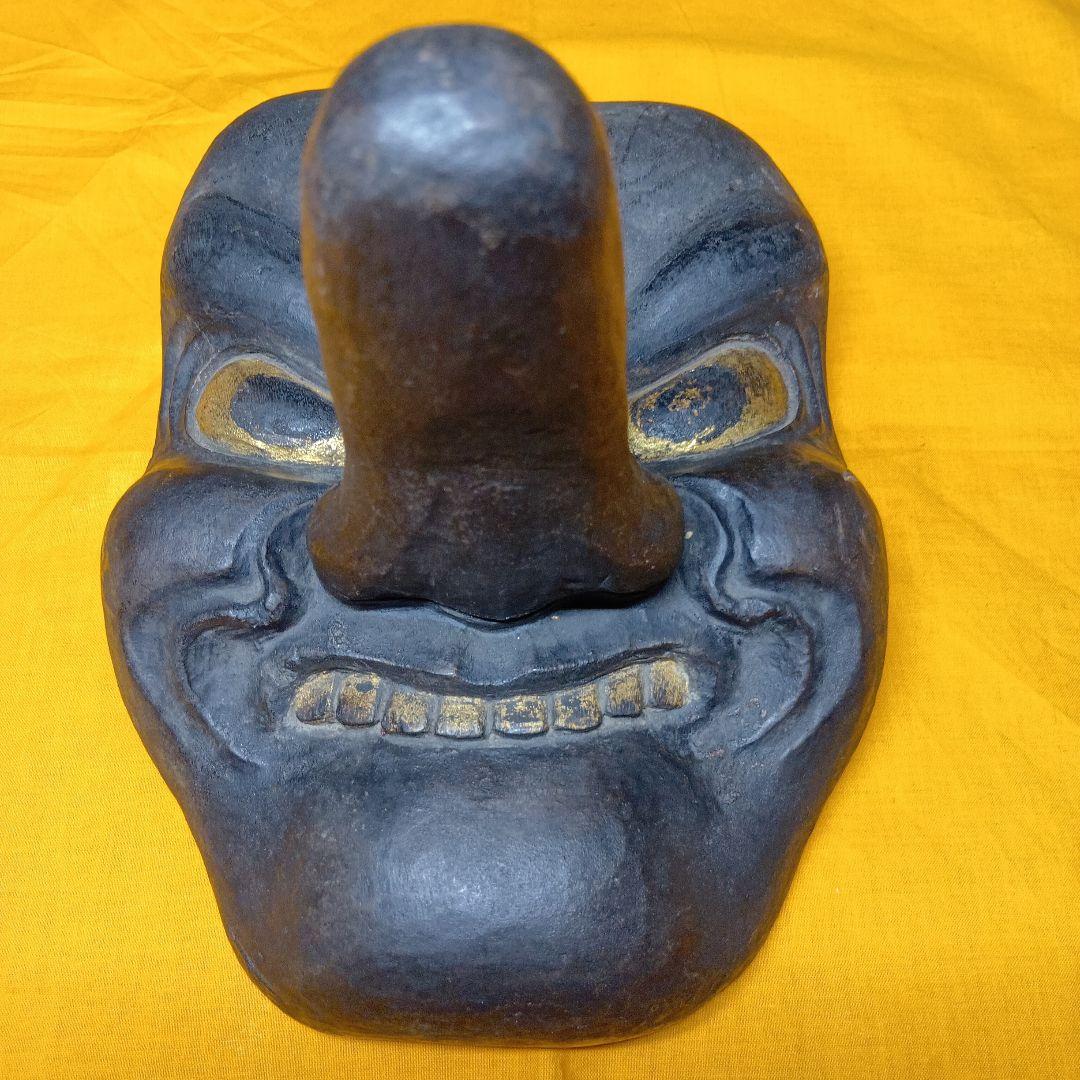 天狗面 江戸期 竈神 カマドガミ 釜神 民間信仰 呪物 妖怪 木彫り お面