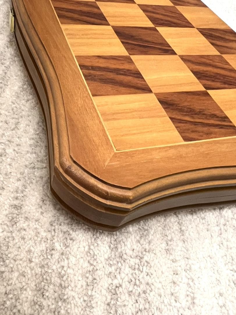 ドイツ製 手作り 木製 折畳み ドイツのアンティーク店で購入♪ チェス盤　 美品