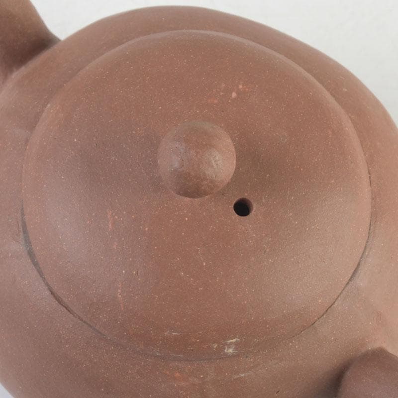 煎茶道具　常滑焼　三代山田陶山製　紫砂　朱泥　急須　共布共箱　V　9568