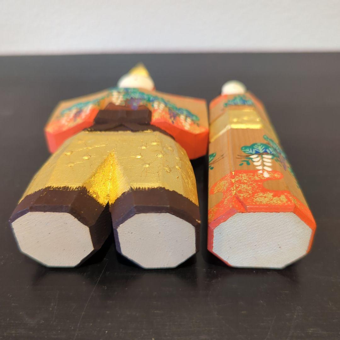 南都　松鳳作　一刀彫　雛　立雛