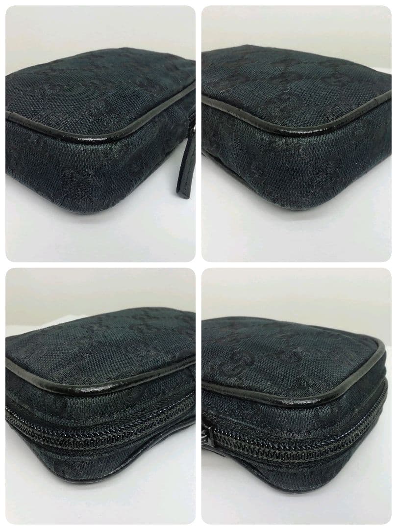 GUCCI　グッチ　キャンバス ブラック シガレットケースポーチ　タバコ入れ