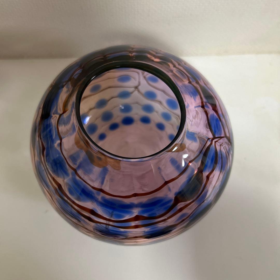 作家　ガラス作家　花瓶　吹きガラス　　フラワーベース