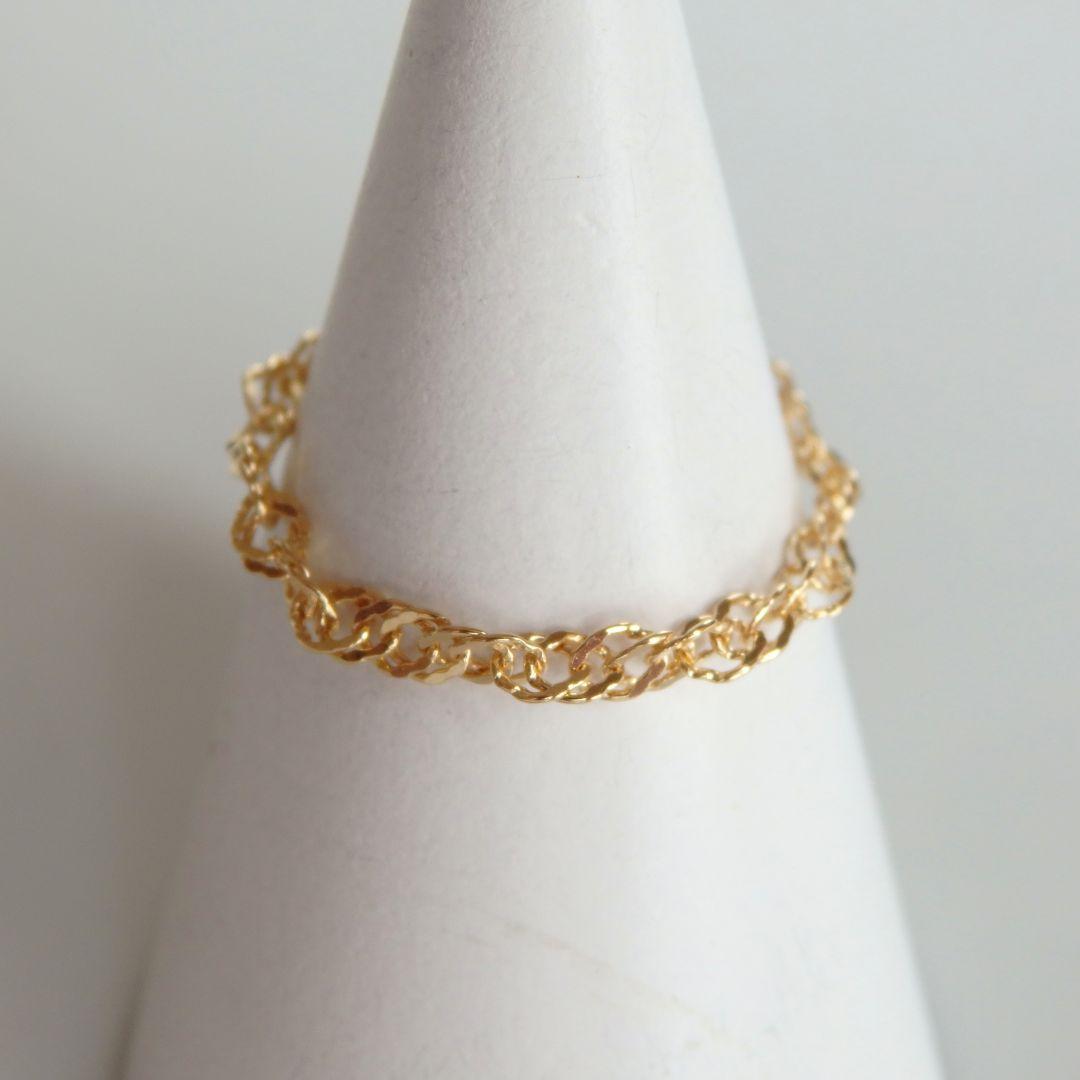 アンちゃん　k18リング　チェーンリング　スクリューチェーン　ペタル