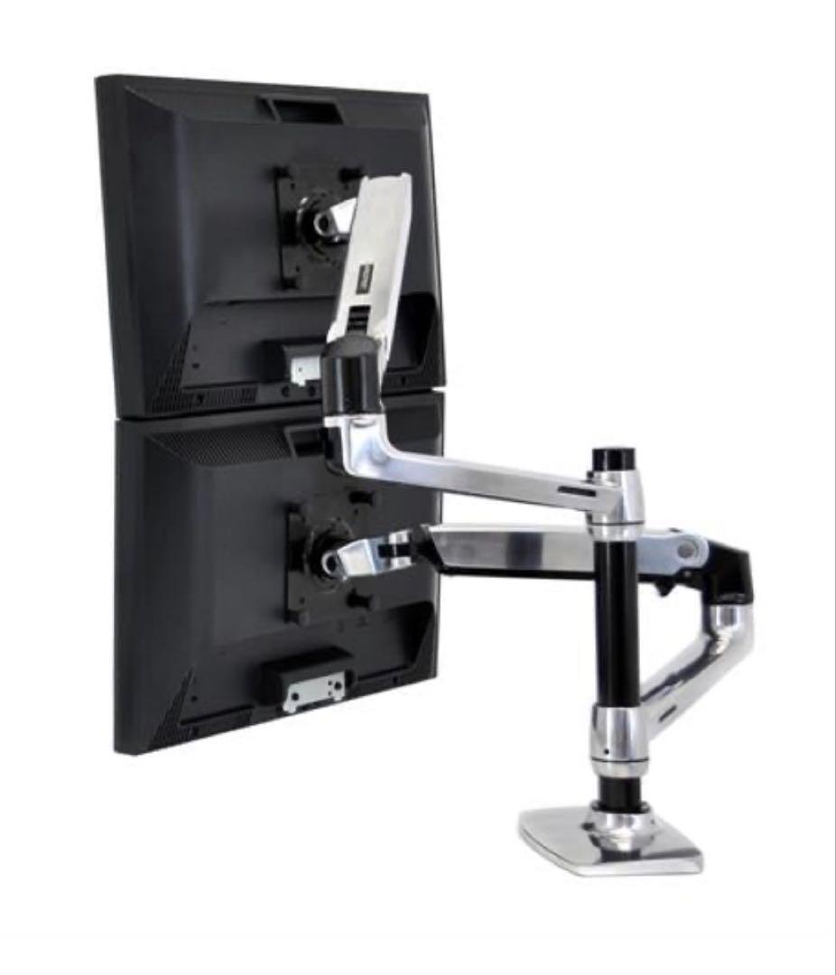 LXデュアルデスクマウントアームスタッキング(アルミニウム)