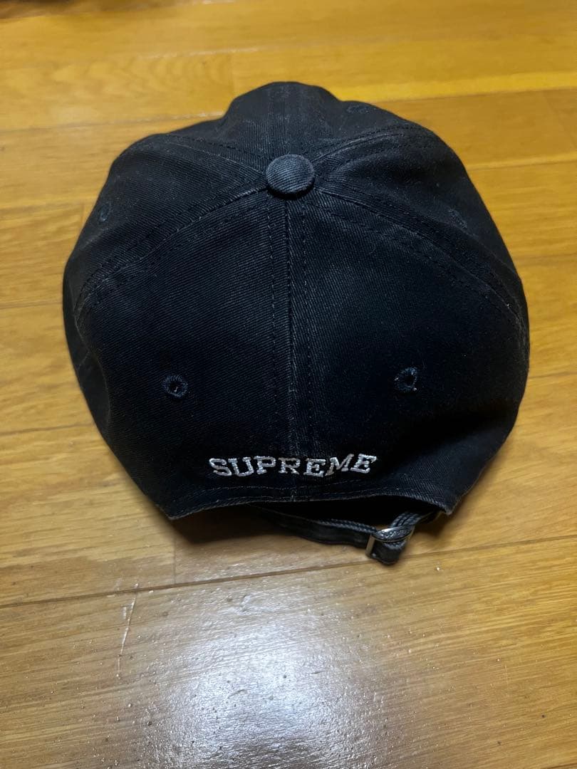 SUPREME 刺繍Sロゴ 黒キャップ