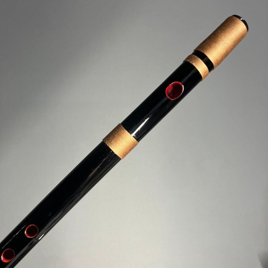 【篠笛 五本調子A管 】唄物　ドレミ調 CMR5-68 天地糸巻　西洋音階 黒塗