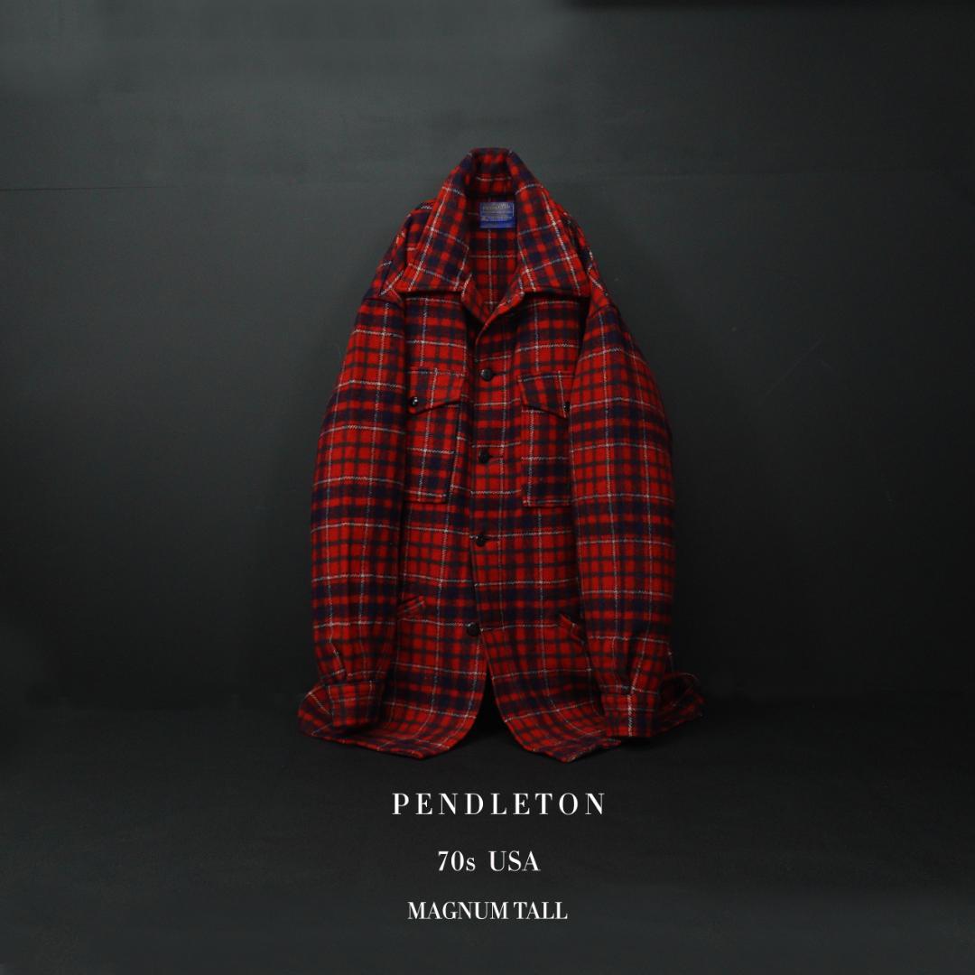 PENDLETON 70s USA製 ウールチェックジャケット TALL