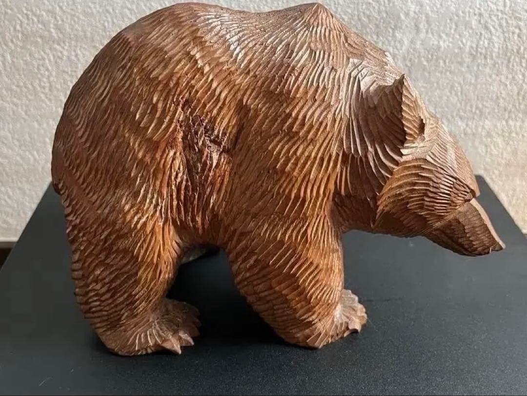 八雲町木彫り熊　木歩作　引間二郎　北海道民藝工芸品