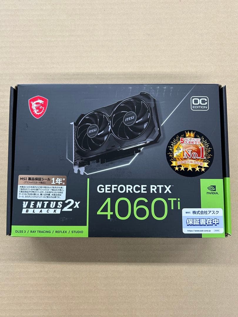 【未開封品】MSI グラフィックスボードGeForce RTX 4060 Ti