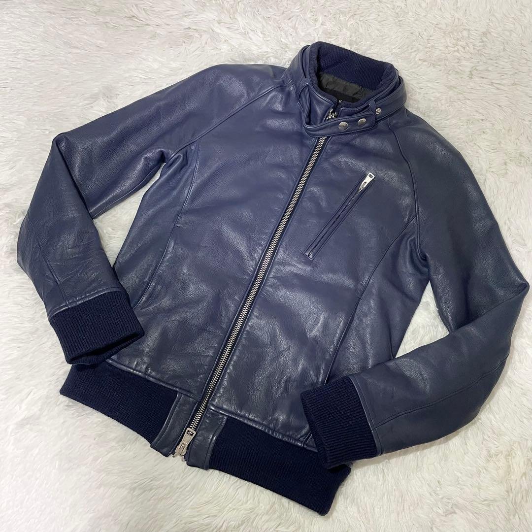 AKM シングルライダース レザージャケット Lサイズ