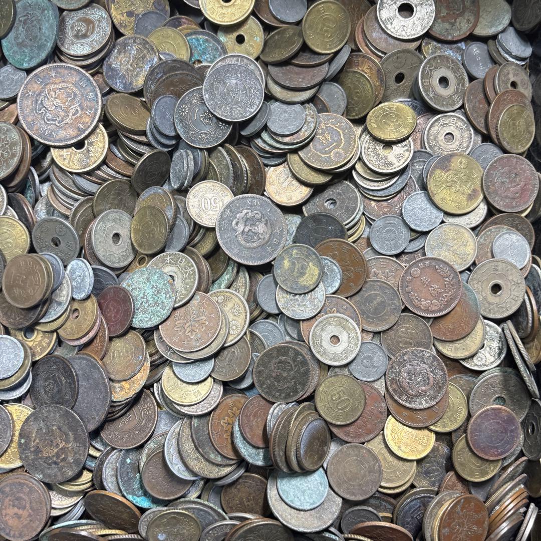 ②ジャンク古銭(アルミ無し)まとめ売り 約10kg 在庫処分品