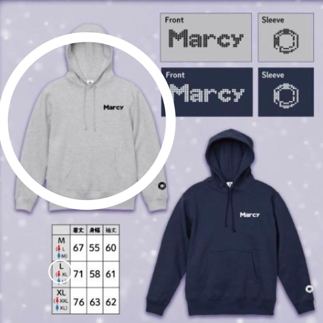 マルシィ　ニット風ロゴパーカー