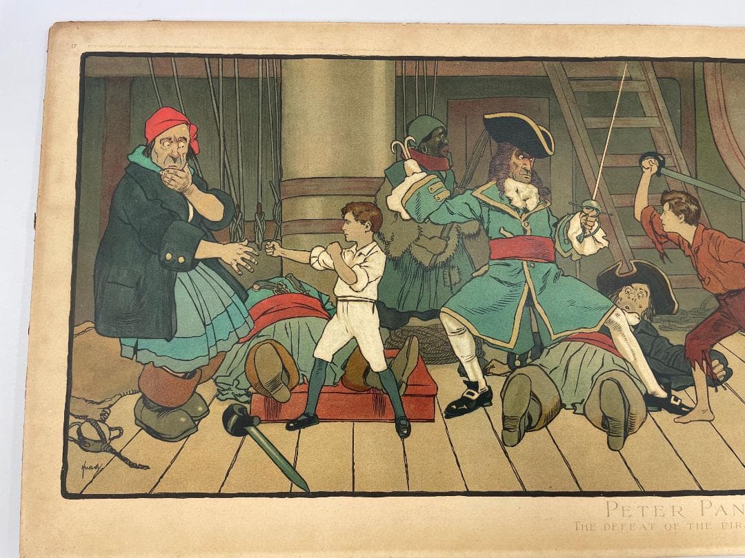 リトグラフ ピーターパン THE DEFEAT OF THE PIRATES