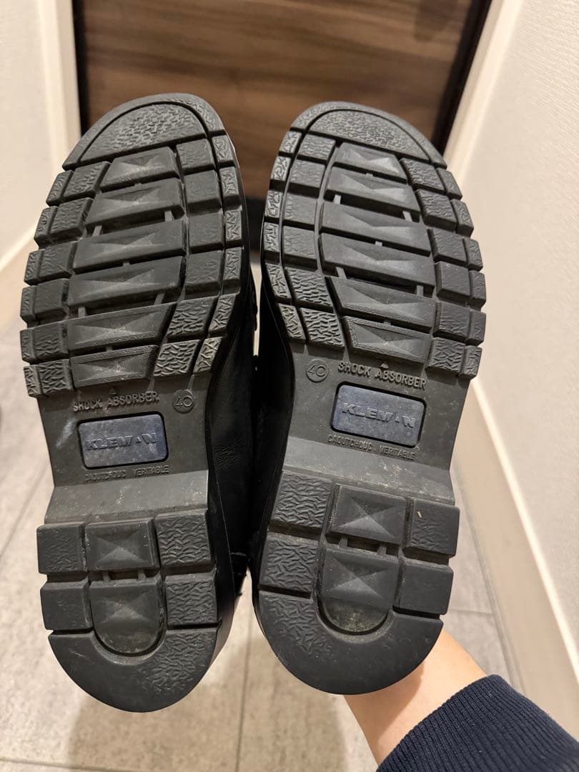 黒 モカシンスタイル 厚底ソール