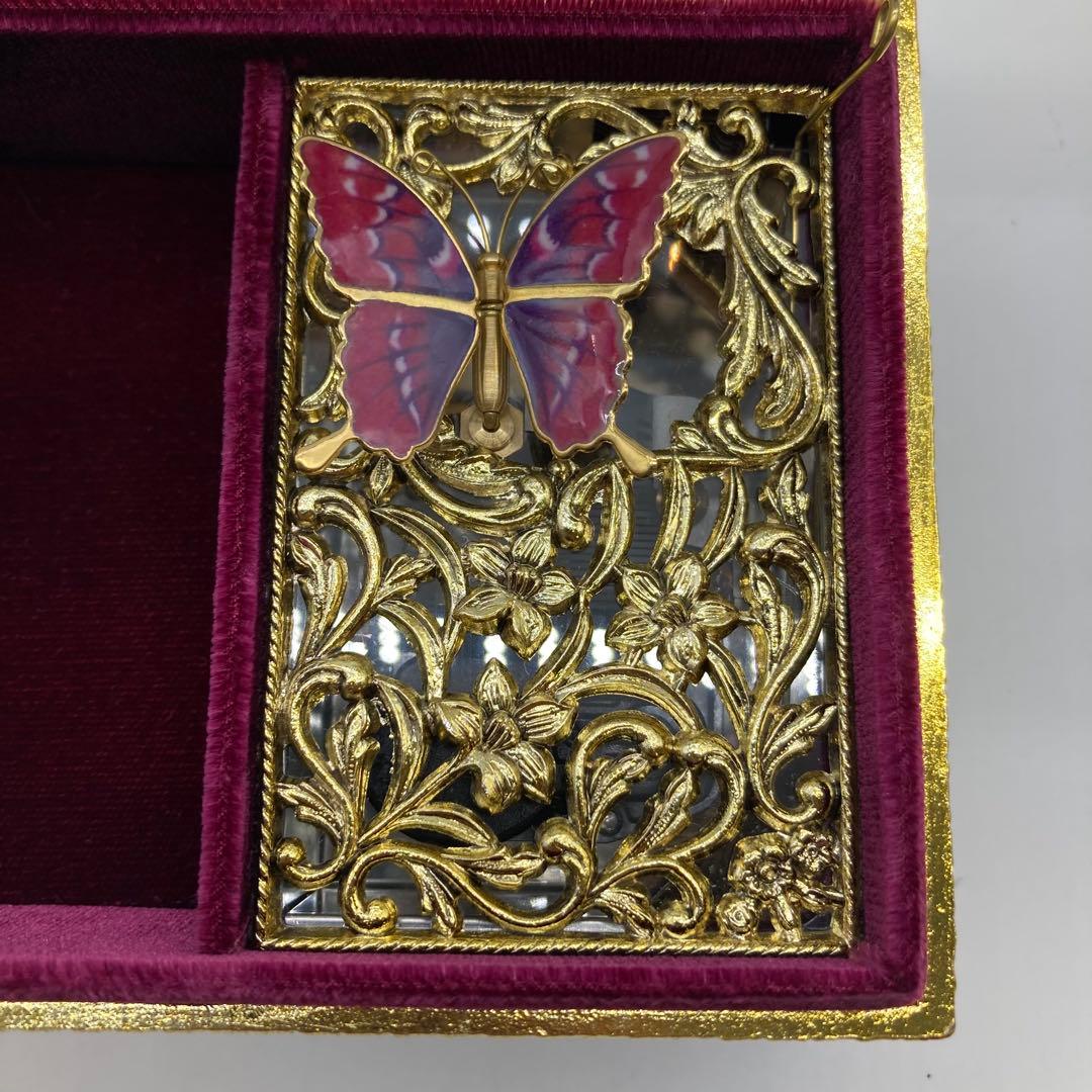 【美品】小樽　オルゴール堂　ジュエリーボックス　蝶々　星に願いを　バタフライ