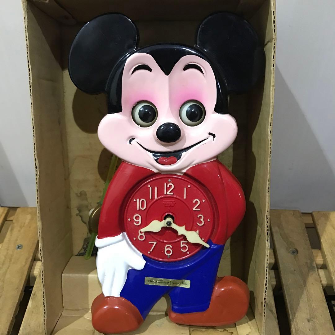 美品 ミケン DISNEY ミッキーマウス 振り子時計