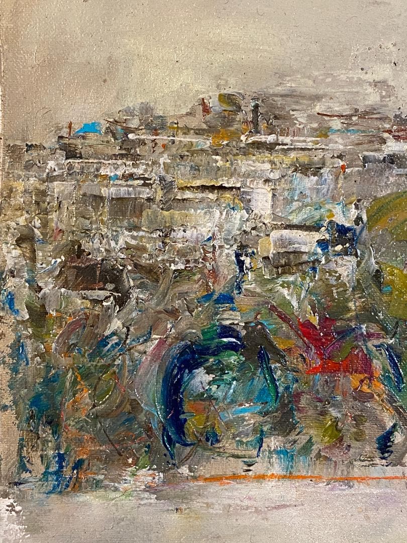 「真作」住田昭「PARIS」風景画　油彩画　額装　サイン有り　F6号