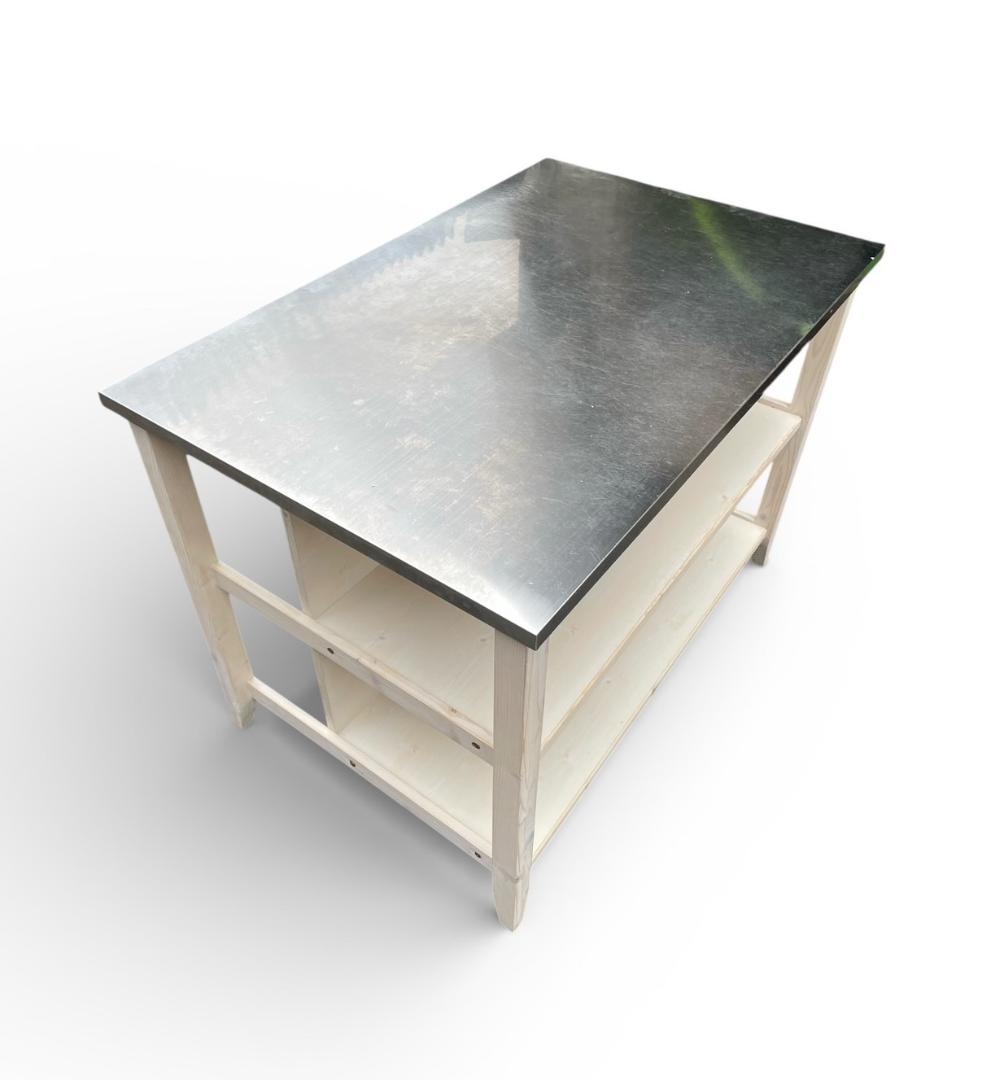 大阪京都限定 ニトリ ワークテーブル シナモ12078WH ステン