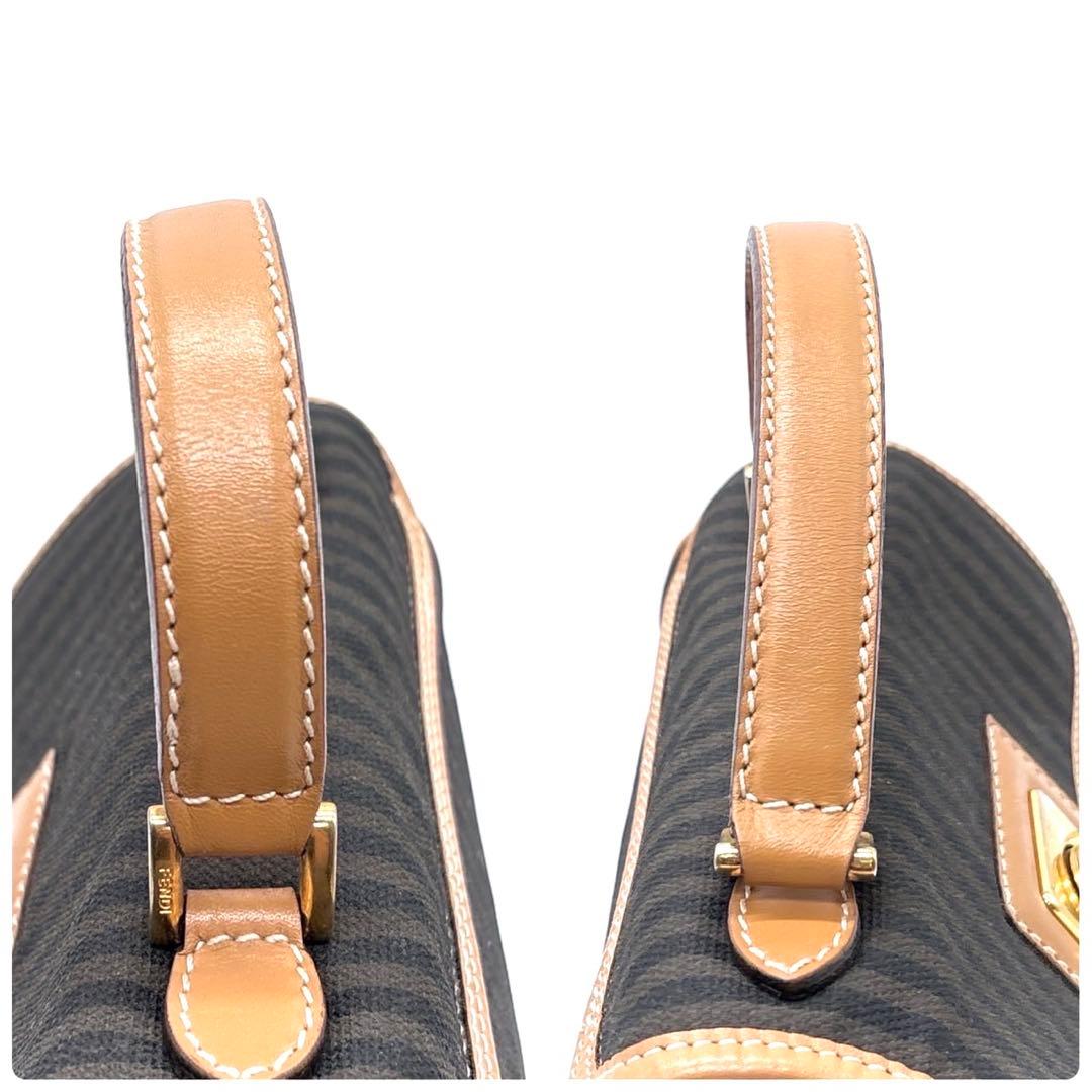 美品　フェンディ　ペカン柄　ハンドバッグ 2way ショルダー　ゴールド金具