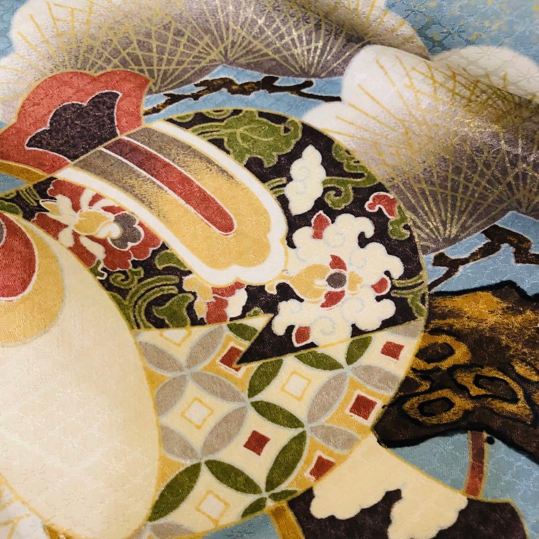 七五三五歳フルセット‼️Blue暈し⭐︎鷹凛々しい⭐︎金蘭袴煌びやか極めてる⭐︎逸品