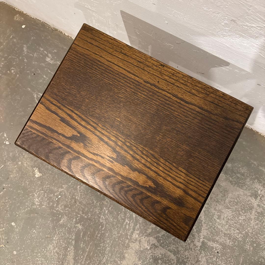 ヴィンテージ　木製サイドテーブル　ベッドサイドテーブル　花台