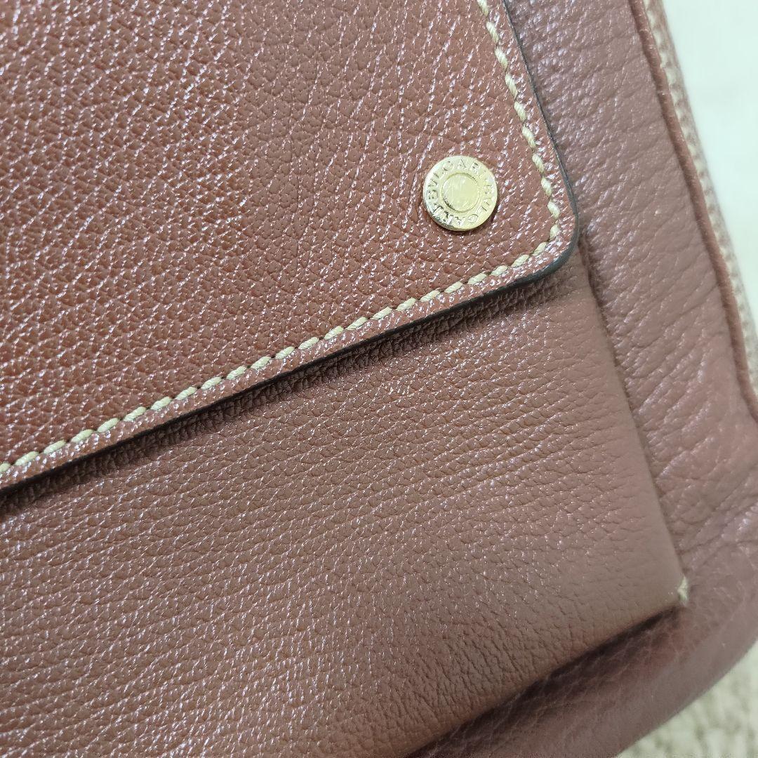 BVLGARI ABELEL オールレザー ブラウン ワンショルダーバッグ