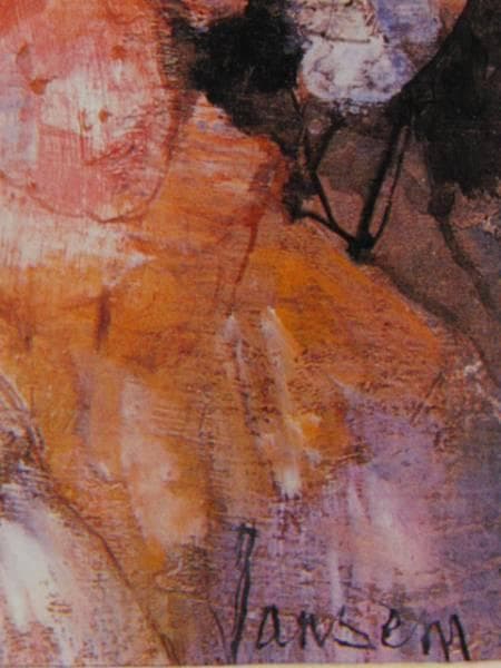 ジャンセン、祭りの行列、希少画集画、版上サイン入 新品額付