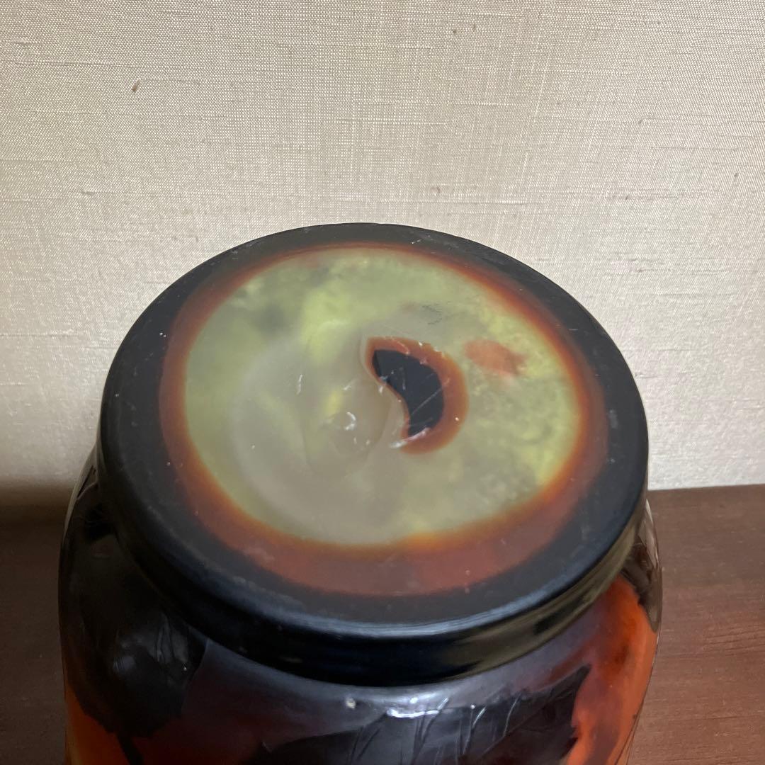 ドームナンシー　 花瓶　枯れ葉文　アール・ヌーヴォー