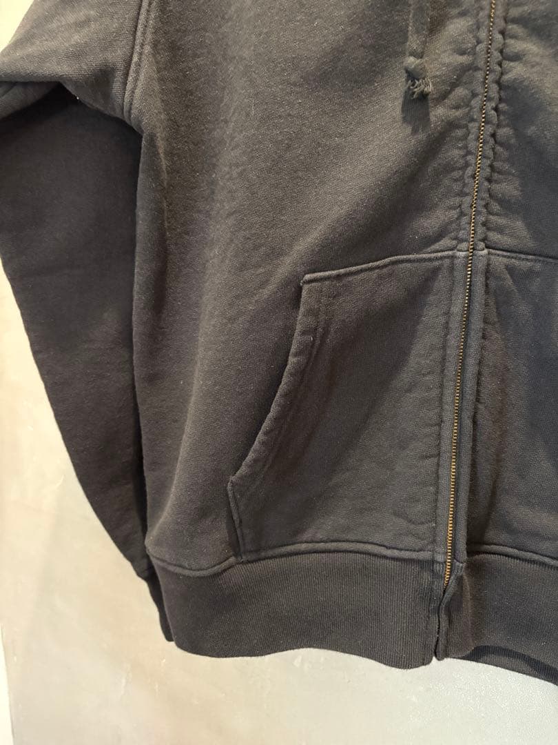 COMOLI コットン裏毛 ジップパーカ24SS/2 FADE BLACK