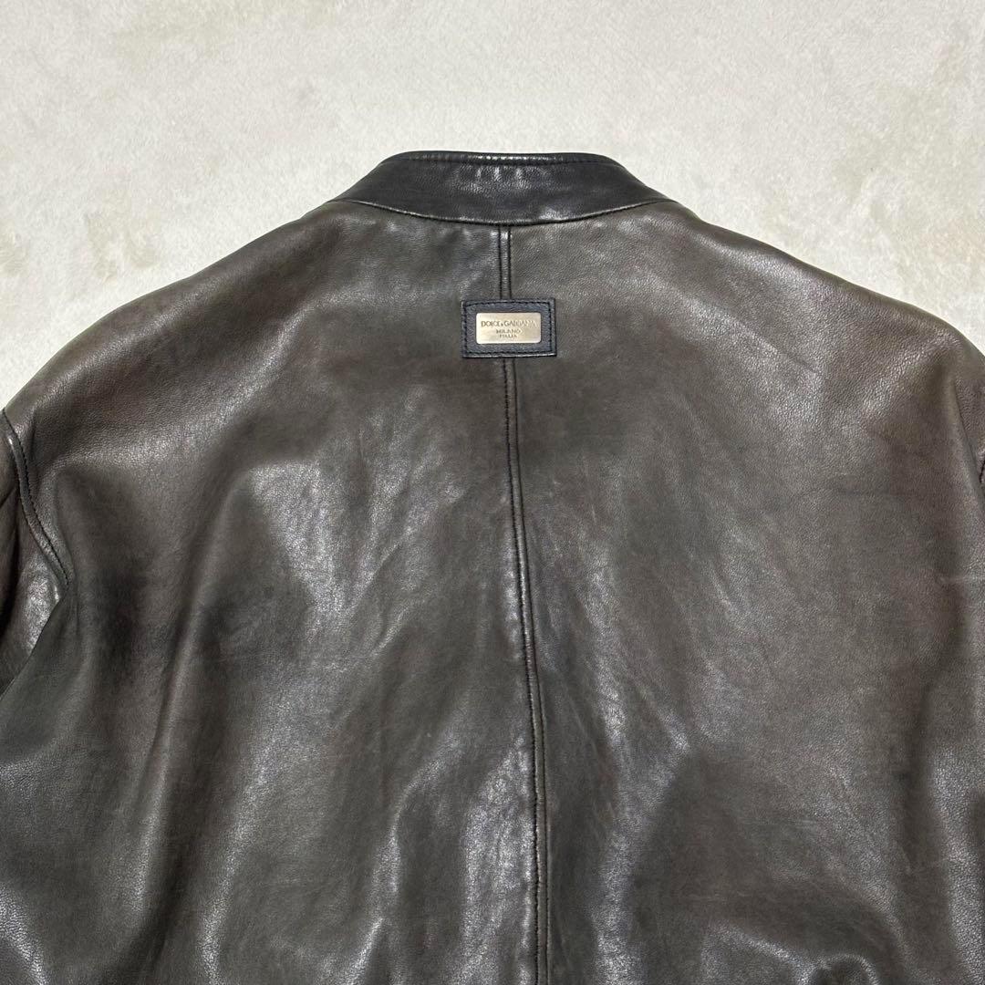 希少 DOLCE & GABBANA ラムレザー ライダーズ　黒 50 ブルゾン