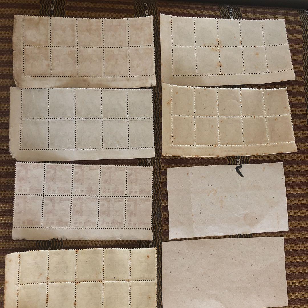 昭和切手、新昭和切手 銭単位切手全て銘版付10枚ブロック12種120枚 まとめ