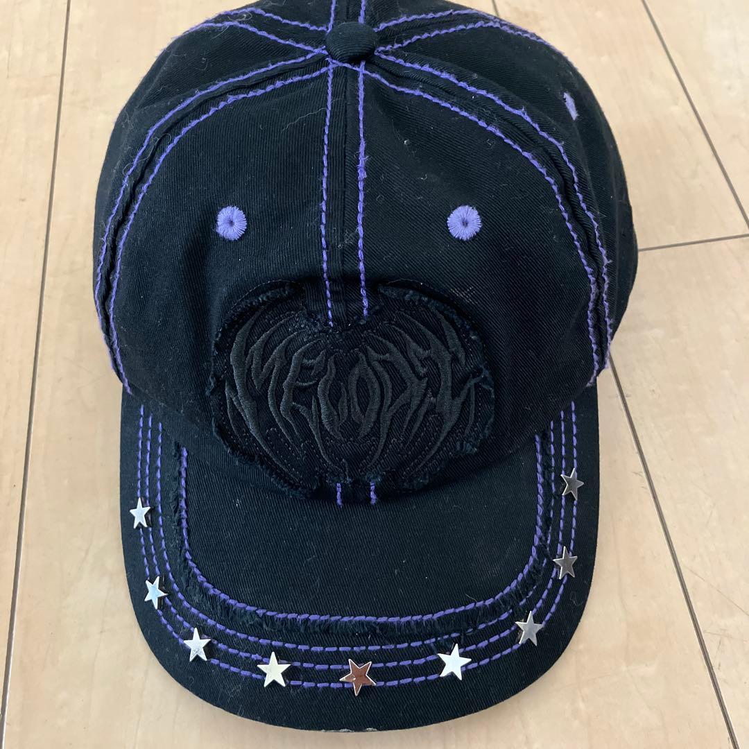 ec melodi 黒 キャップ スタッズ付き