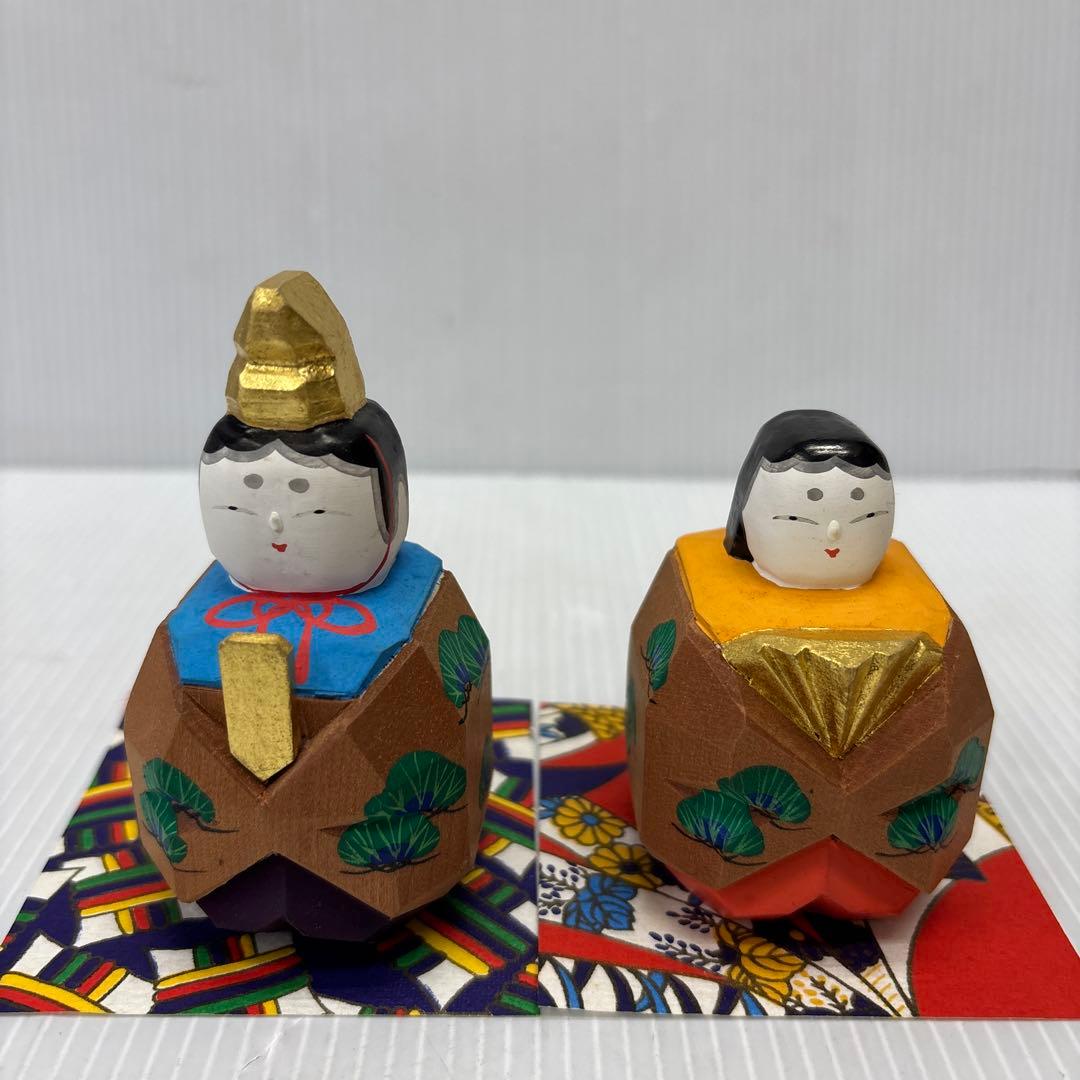 川口神泉 一刀彫 ダルマ雛 奈良一刀彫雛人形