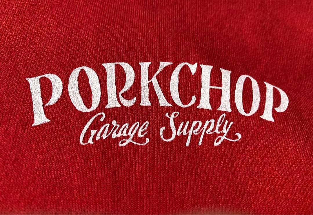 美品☆ PORKCHOP ポークチョップ パーカー フーディ L 赤 キムタク