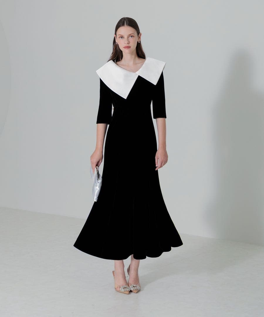 Leja ビッグカラーベロアマーメイドドレス　Mサイズ