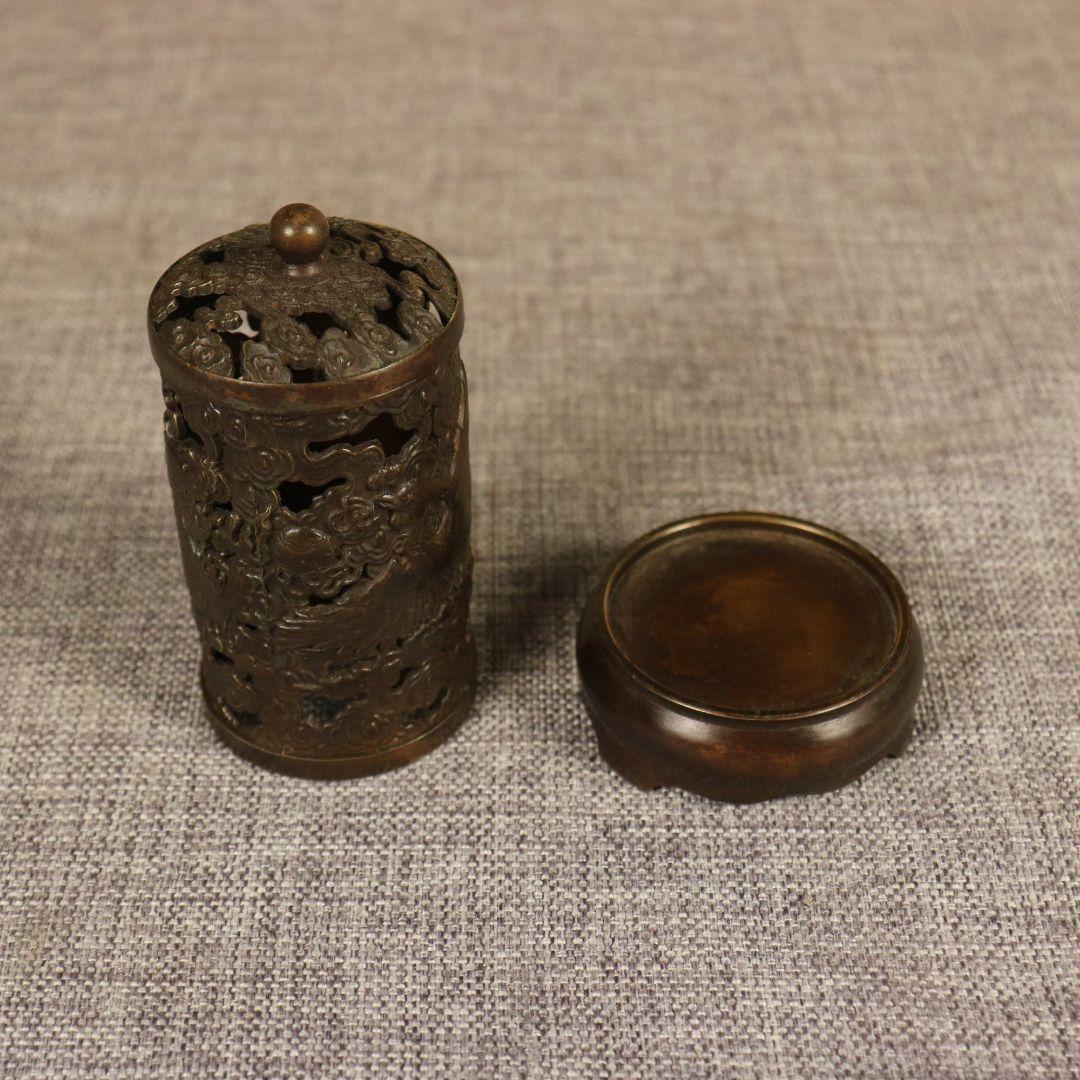 銅 細工 九龍筆箱 文房用品 書道具 文房具 工芸品 美術品 置物