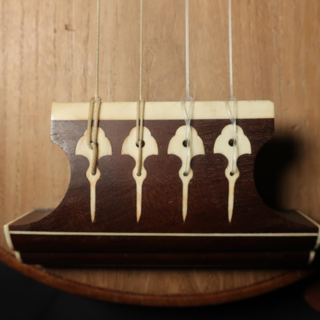 筑前琵琶 四弦五柱 半月細工 撥付き 和楽器