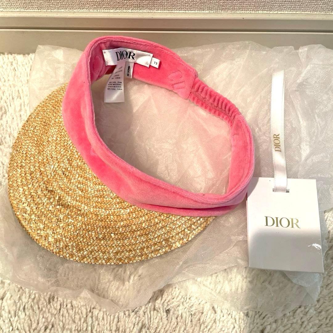 試着のみ　baby DIOR サンバイザー　キャップ帽子　キッズ