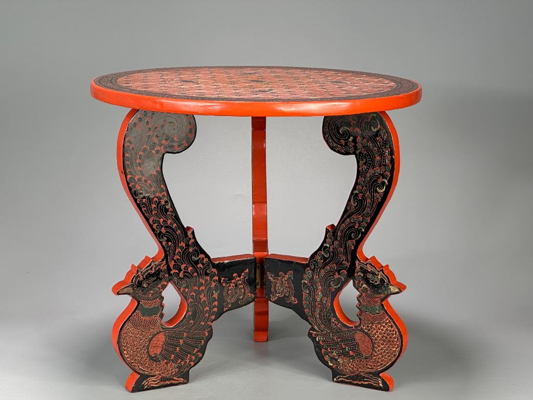 折り畳み花台　漆器　机　卓　タイ　美品