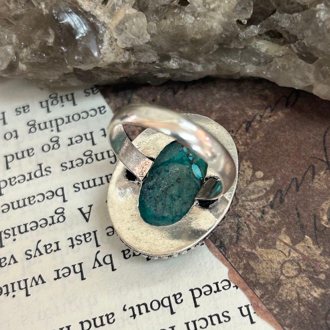 けーい 70s ヴィンテージ ターコイズ リング 23号 指輪 シルバ