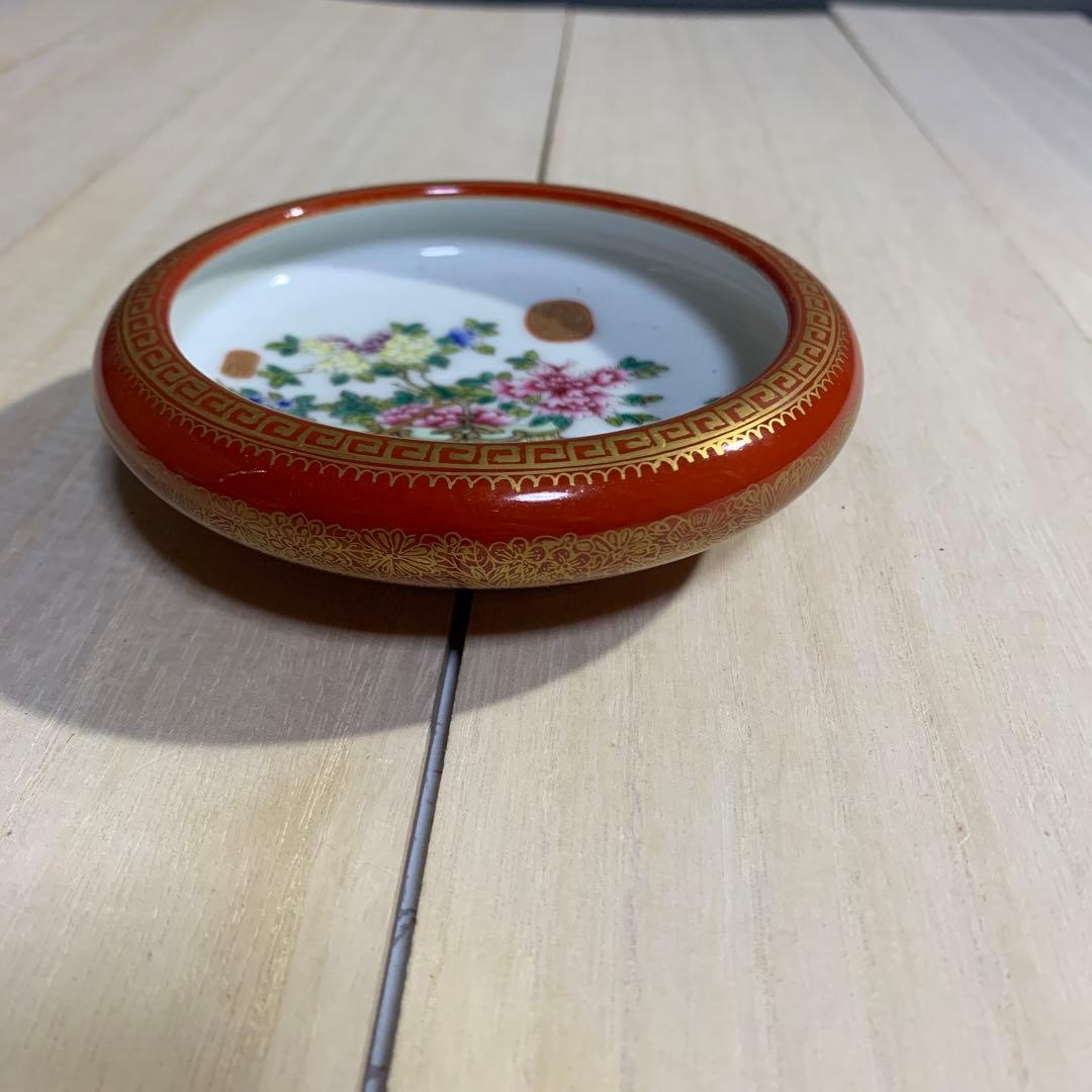 中国　花図　鉢