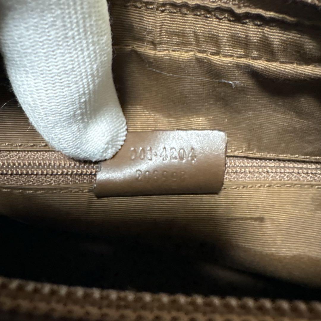 GUCCI ワンショルダーバッグ　GG柄　キャンバス×レザー　ハーフムーン