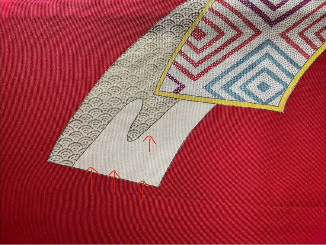 高島屋 花柄 小紋 着物（はぎれ付）と帯・帯揚げ・帯締セット