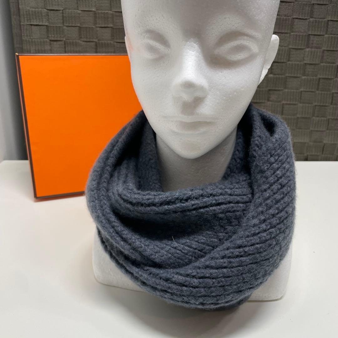 は*る様 HERMES カシミヤ スヌード グレー