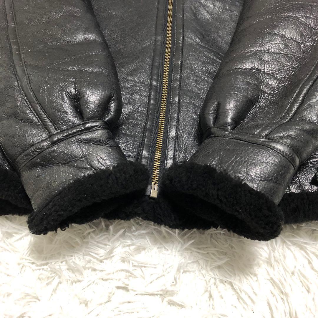 ムートンジャケット　b3 黒　羊革