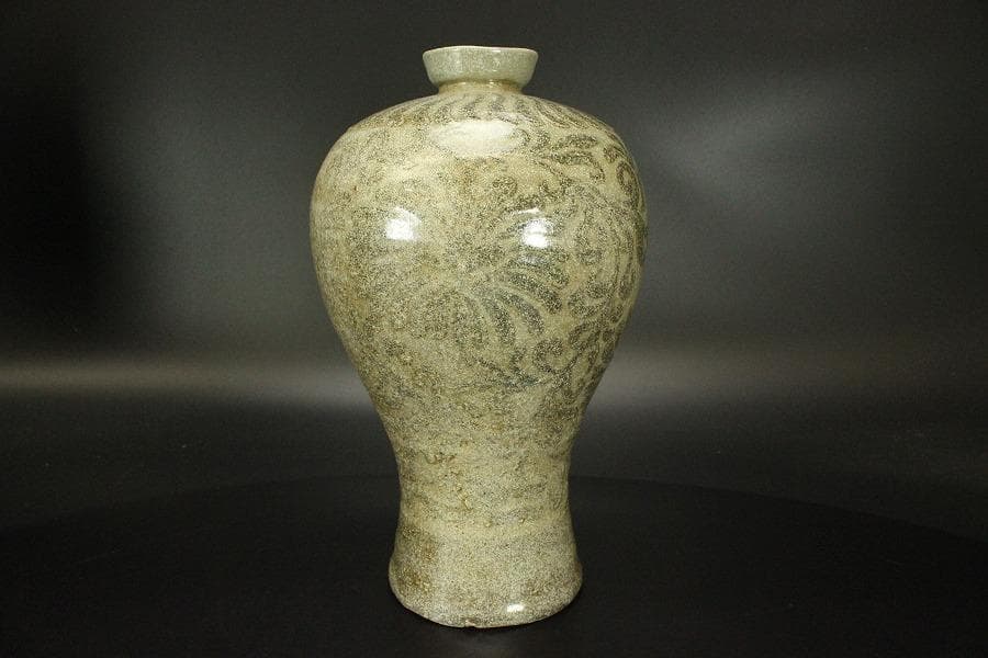 古美術 高麗青磁鉄絵梅瓶 高27cm(ZE592)